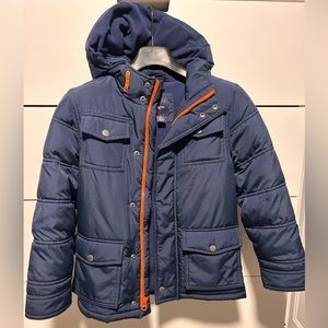 Gap Puffer Kid’s Coat with Hoodie - Blue